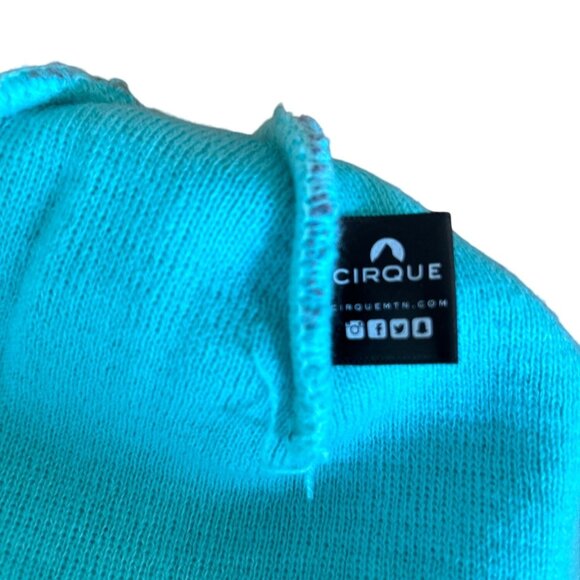Cirque Mountain Apparel Jackson Hole Knit Winter Hat Beanie Pom Pom Aqua Pink - Picture 4 of 4